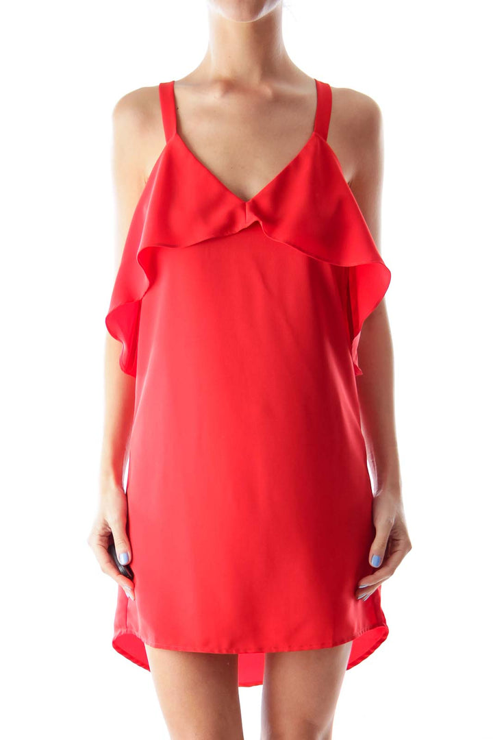 Red Edge Frill Dress