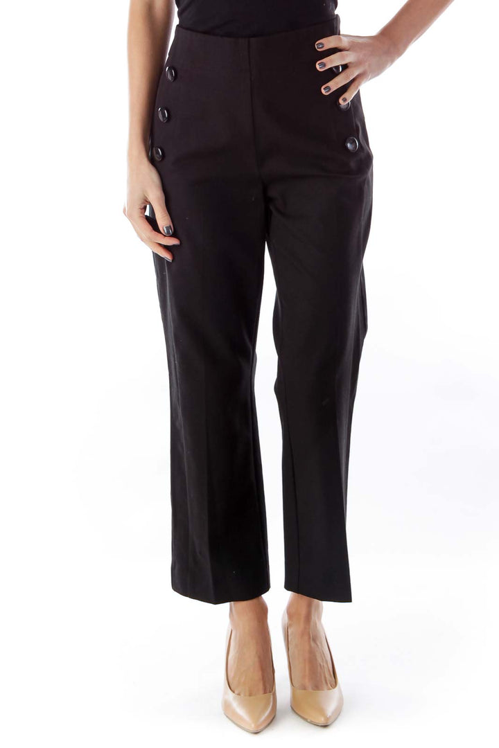 Black Button Pants