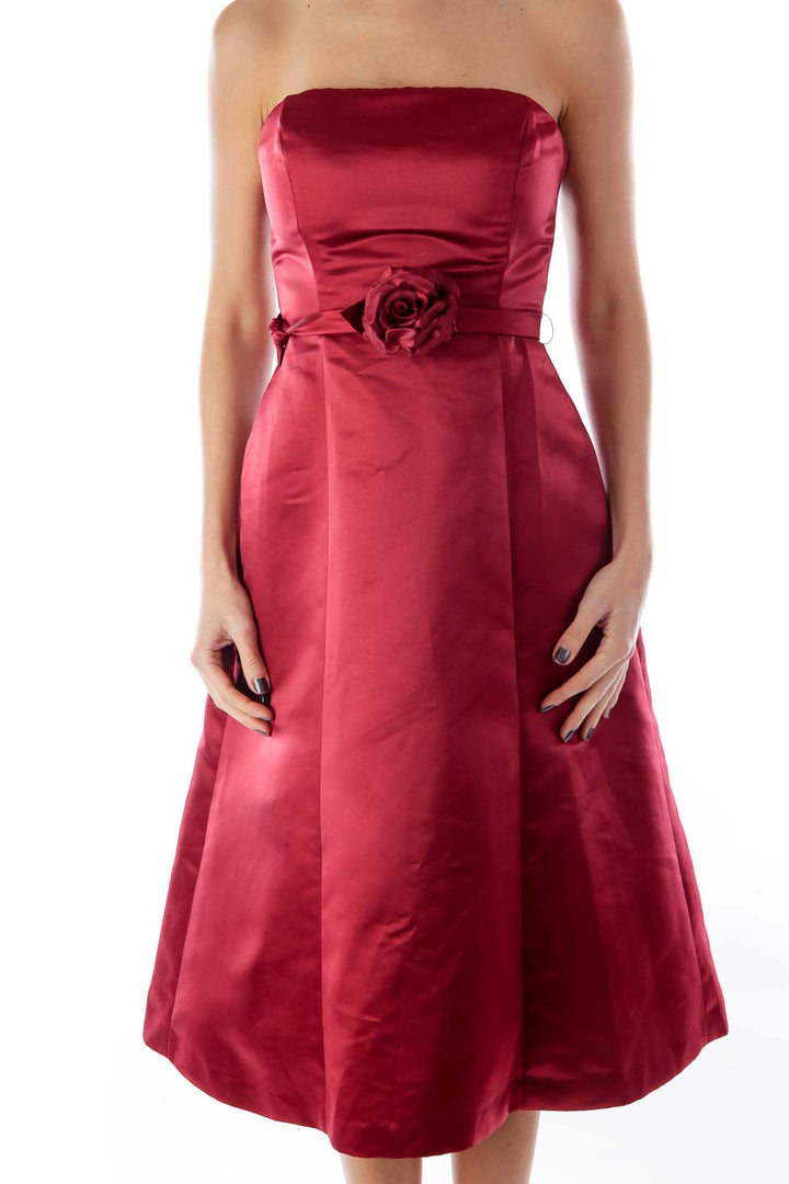 Burgundy A Line Dress