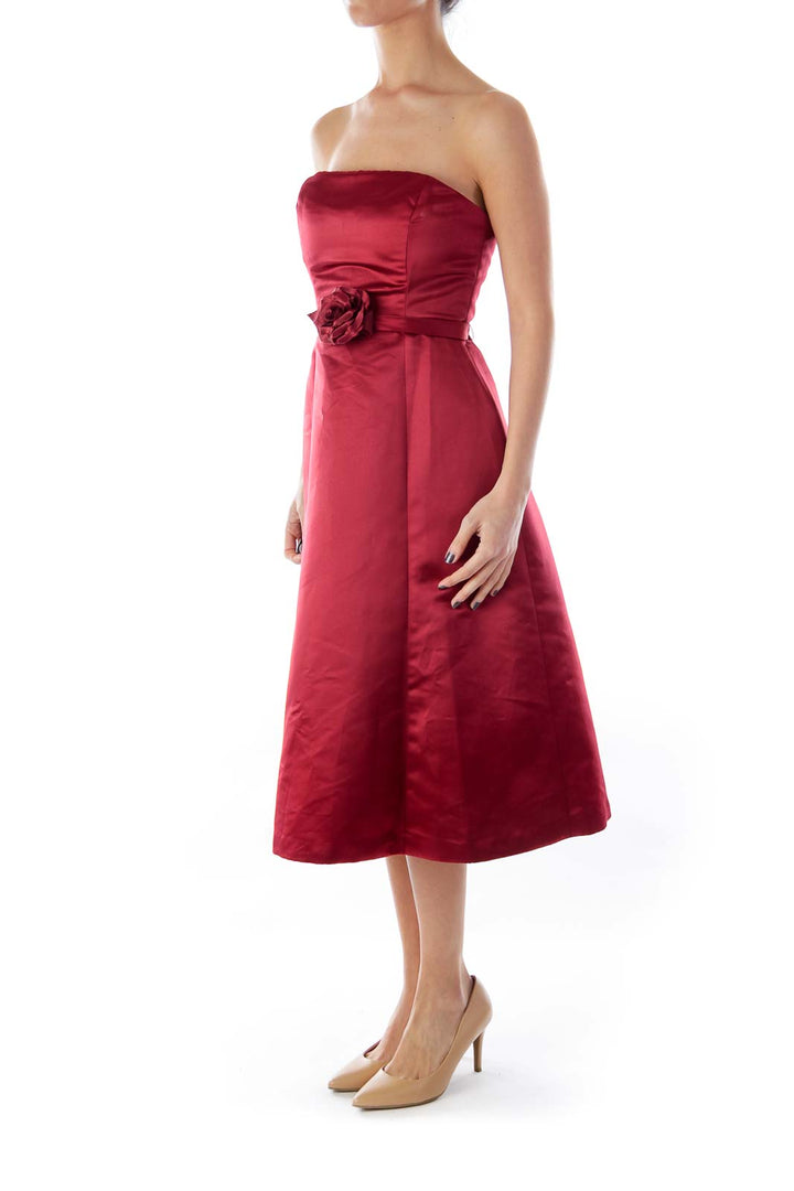 Burgundy A Line Dress