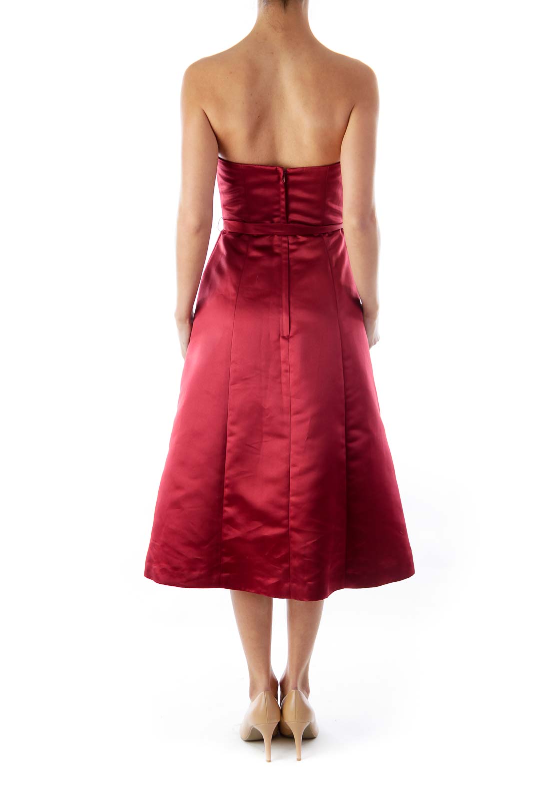 Burgundy A Line Dress