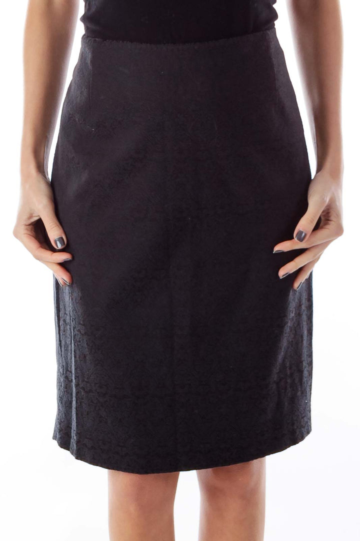 Black Brocade Skirt