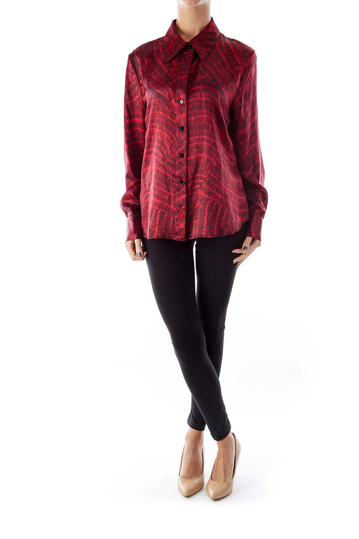 Red Print Blouse