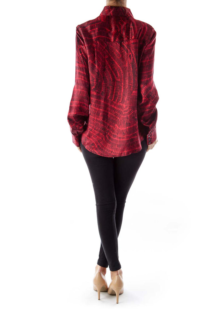 Red Print Blouse