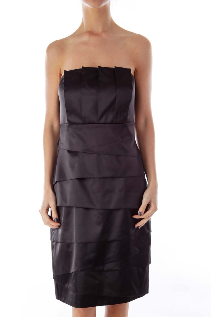 Black Layered Strapless Dress