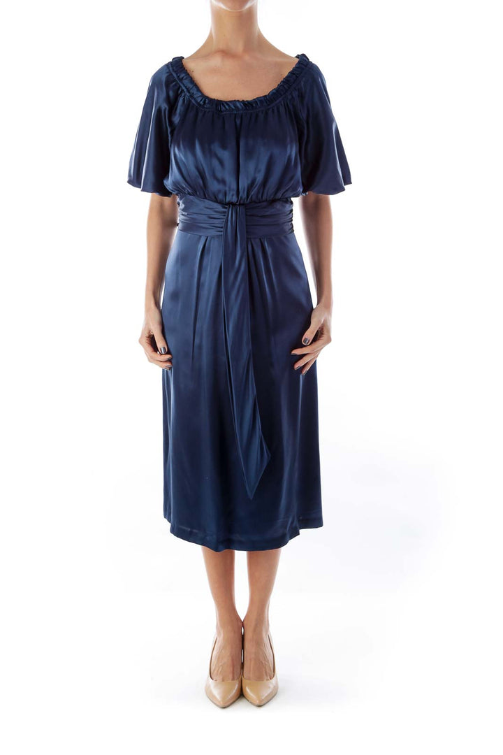 Blue Silk Empire Dress