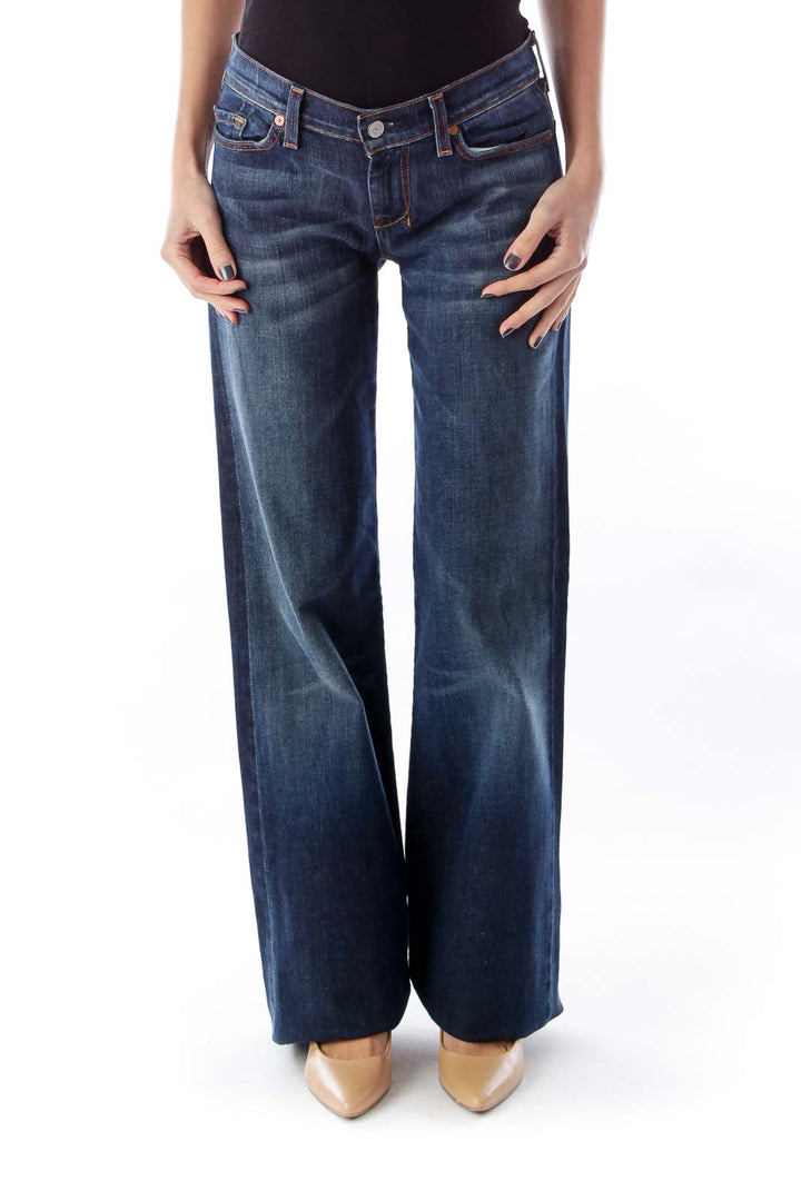 Blue Washed Straight Jeans