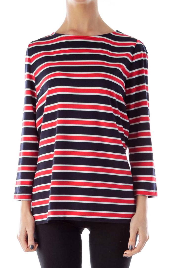 Navy & Red Stripe Shirt