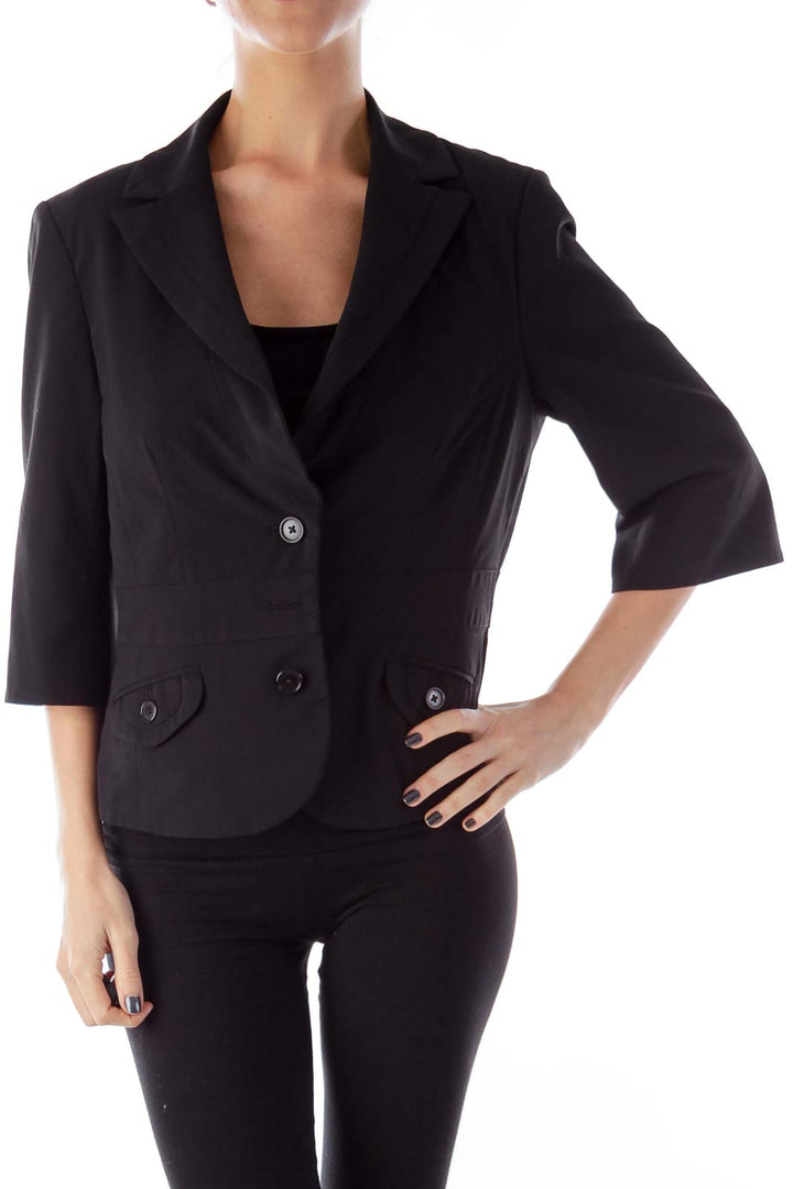 Black Crop Suit Jacket