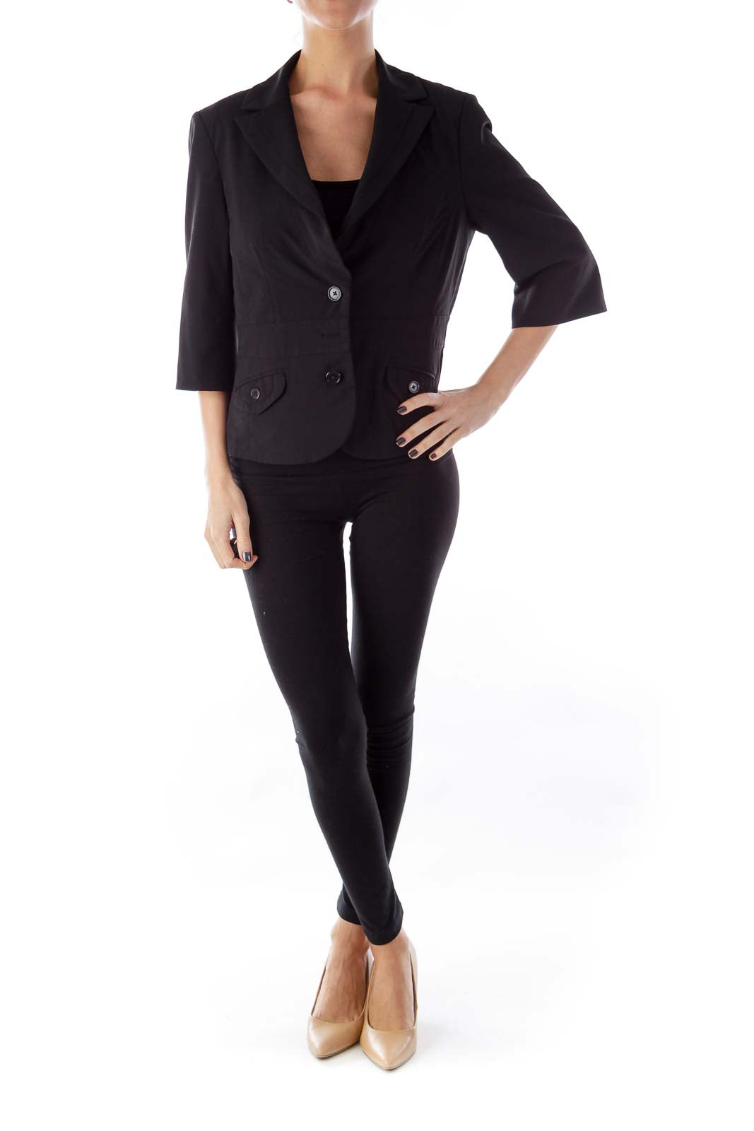 Black Crop Suit Jacket