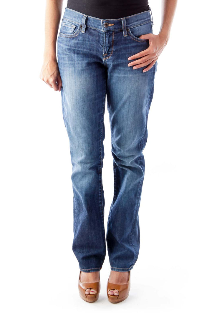 Blue Washed Straight Jeans