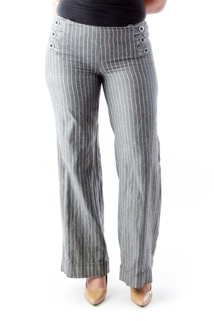 Gray Stripe Pantalone