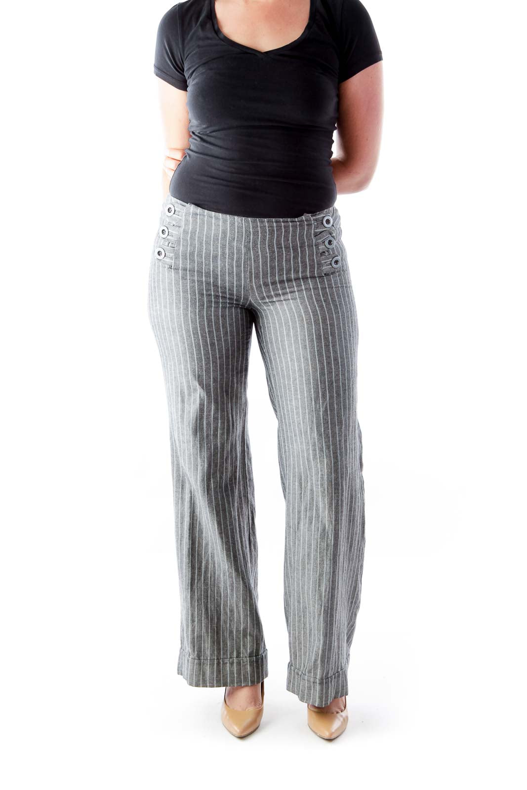 Gray Stripe Pantalone