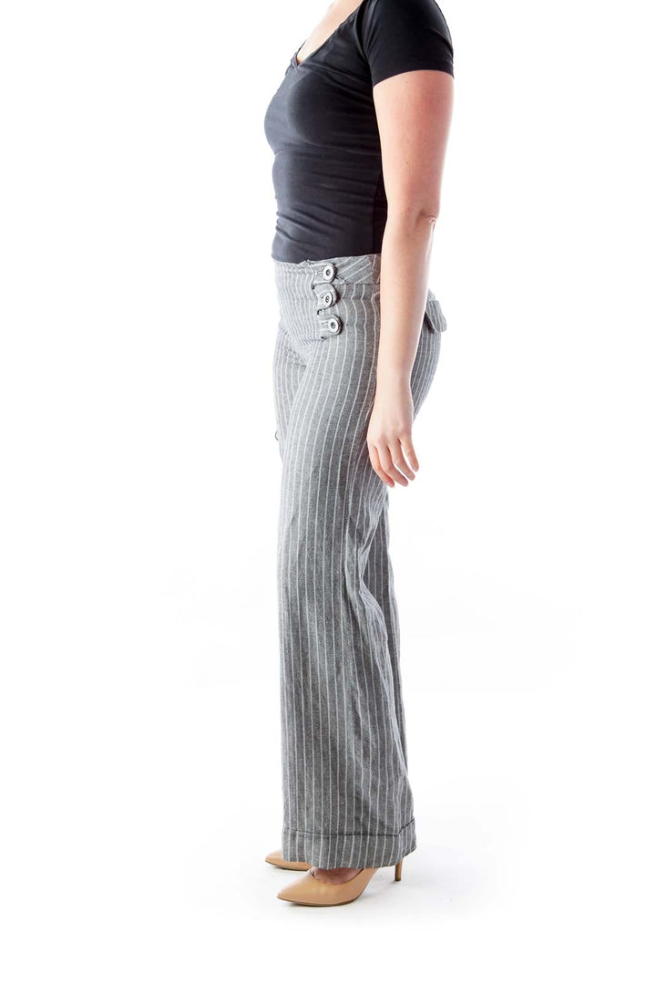 Gray Stripe Pantalone