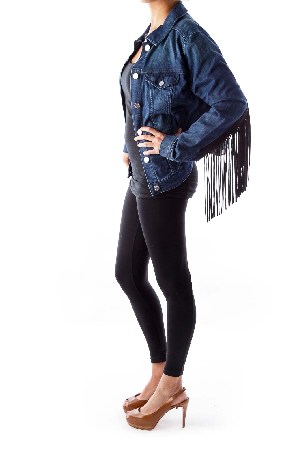 Blue Denim Fringe Jacket