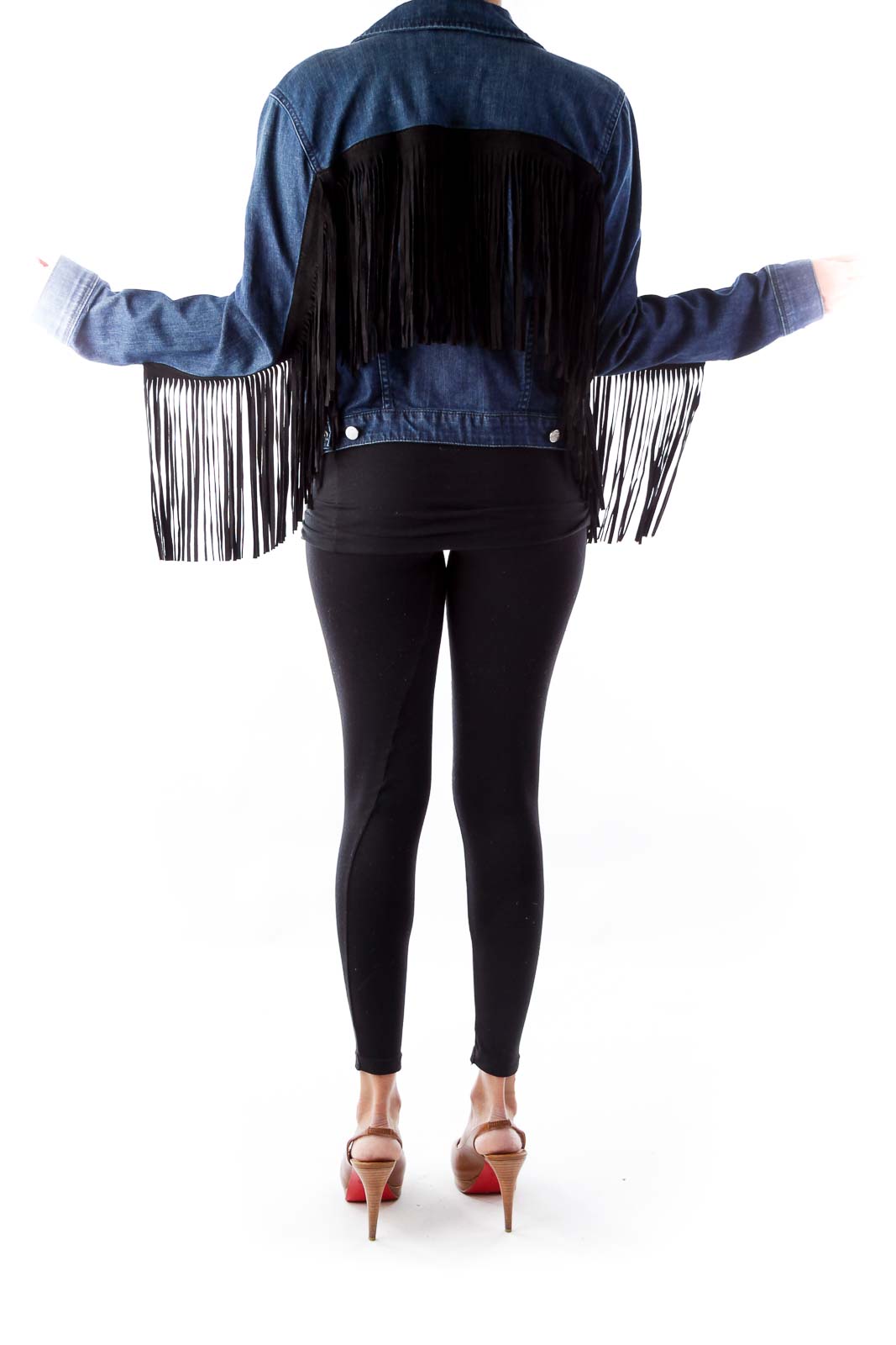 Blue Denim Fringe Jacket