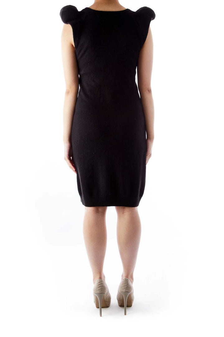 Black Puff Cap Sleeve Dress