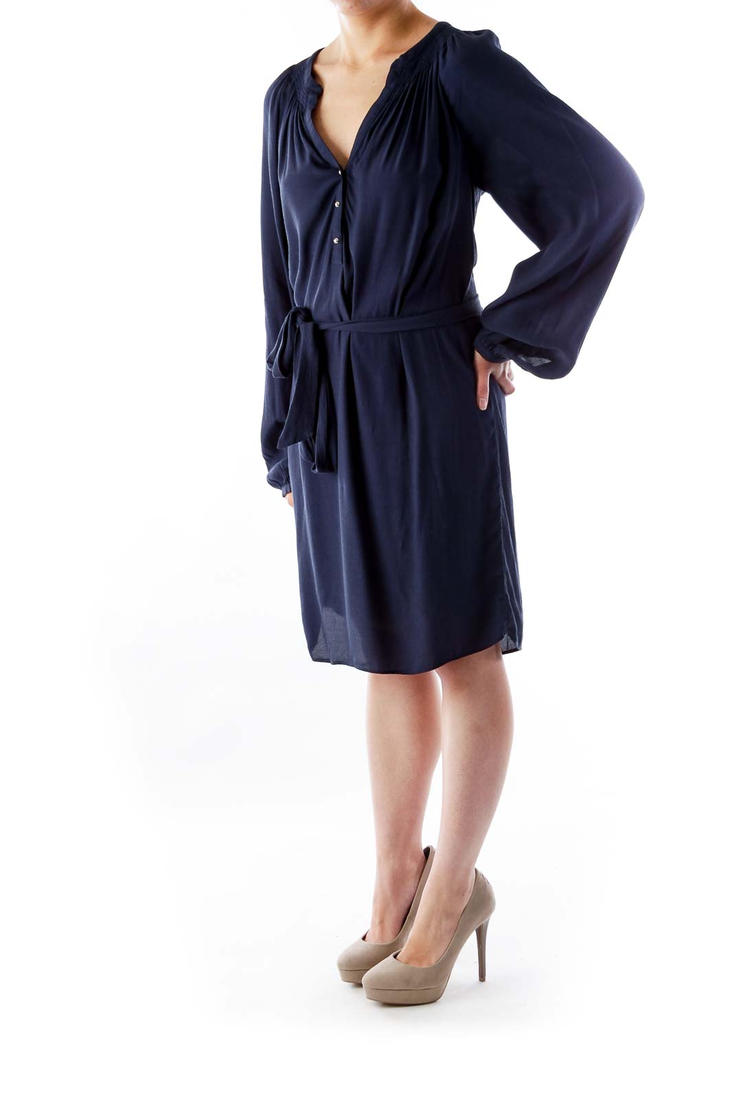 Dark Blue Long Sleeve Dress