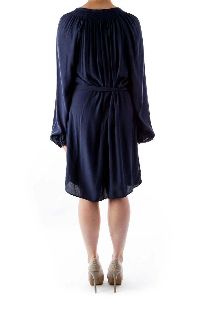 Dark Blue Long Sleeve Dress