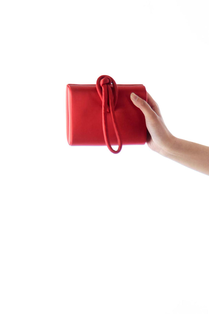 Red Knot Satin Clutch