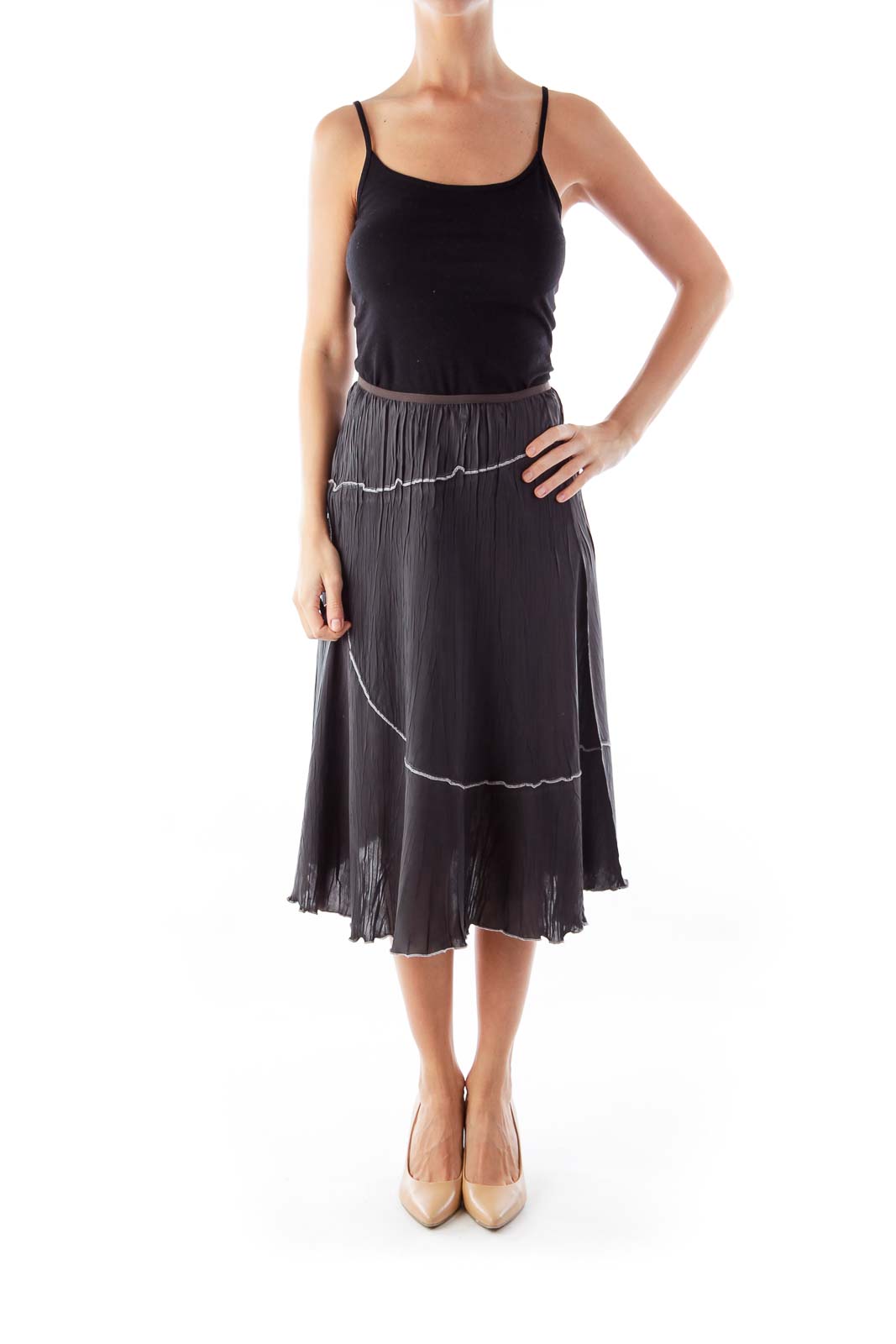 Dark Gray A Line Skirt