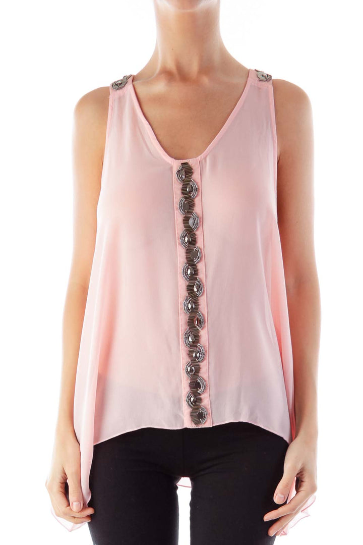 Peach Embroider Top