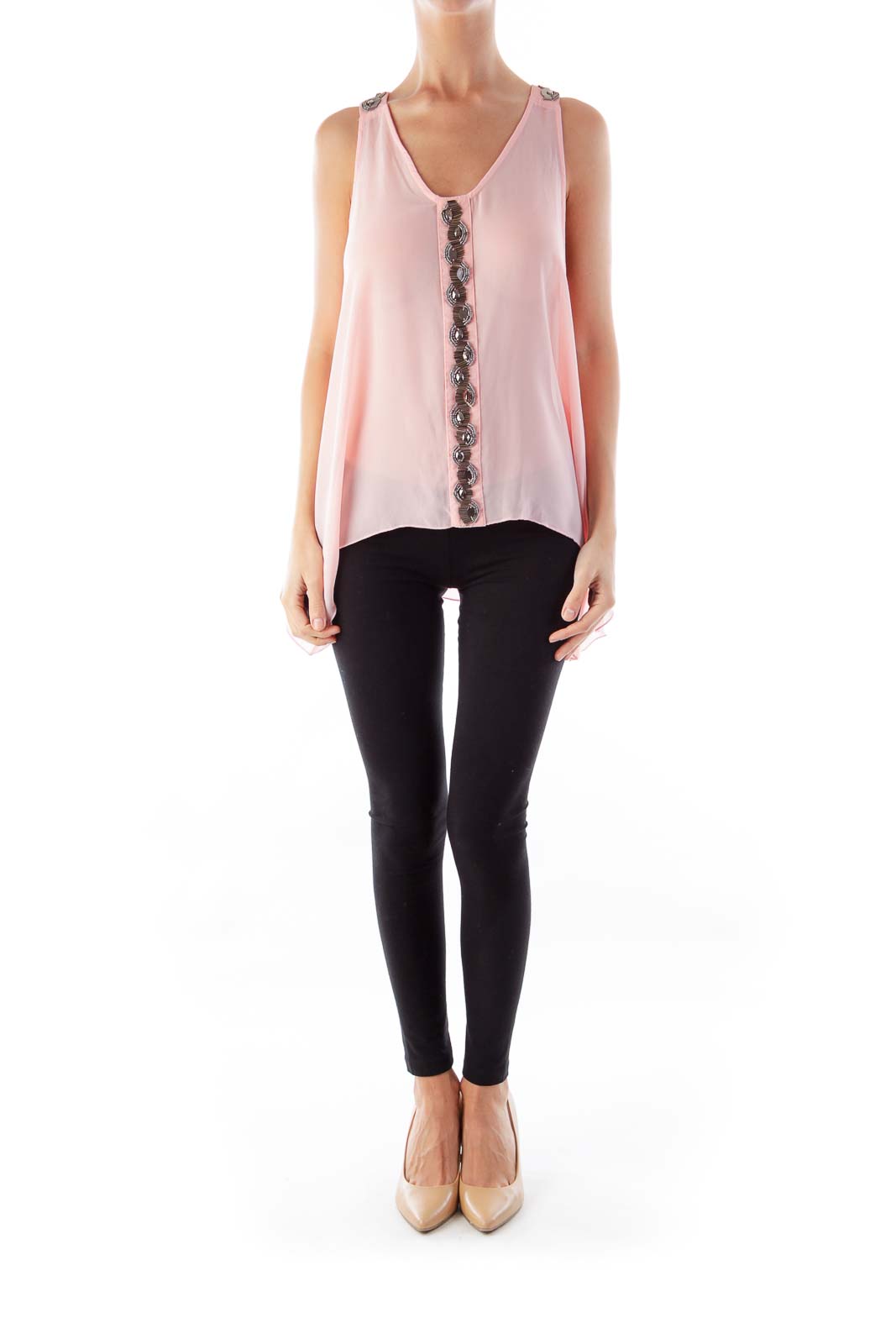 Peach Embroider Top