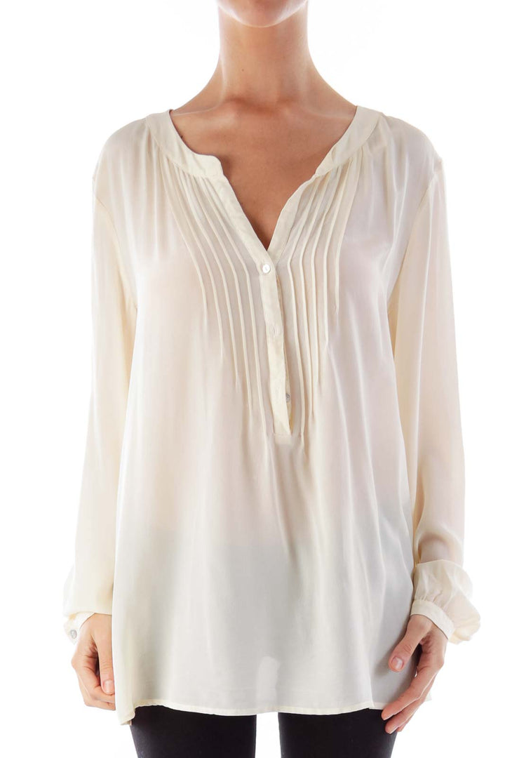 Beige Silk Blouse