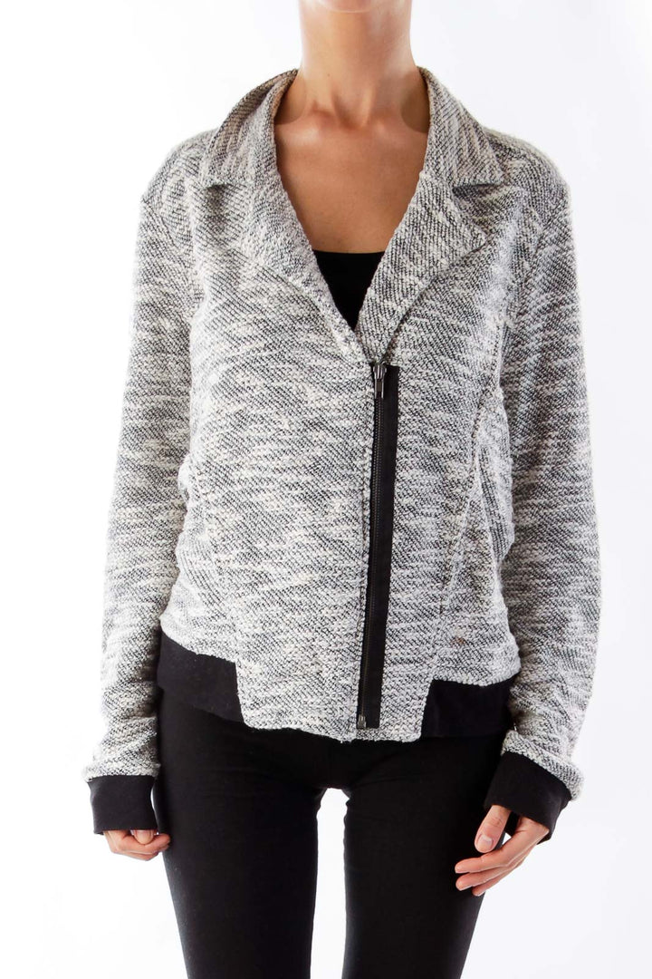 Black & Withe Zipper Jacket