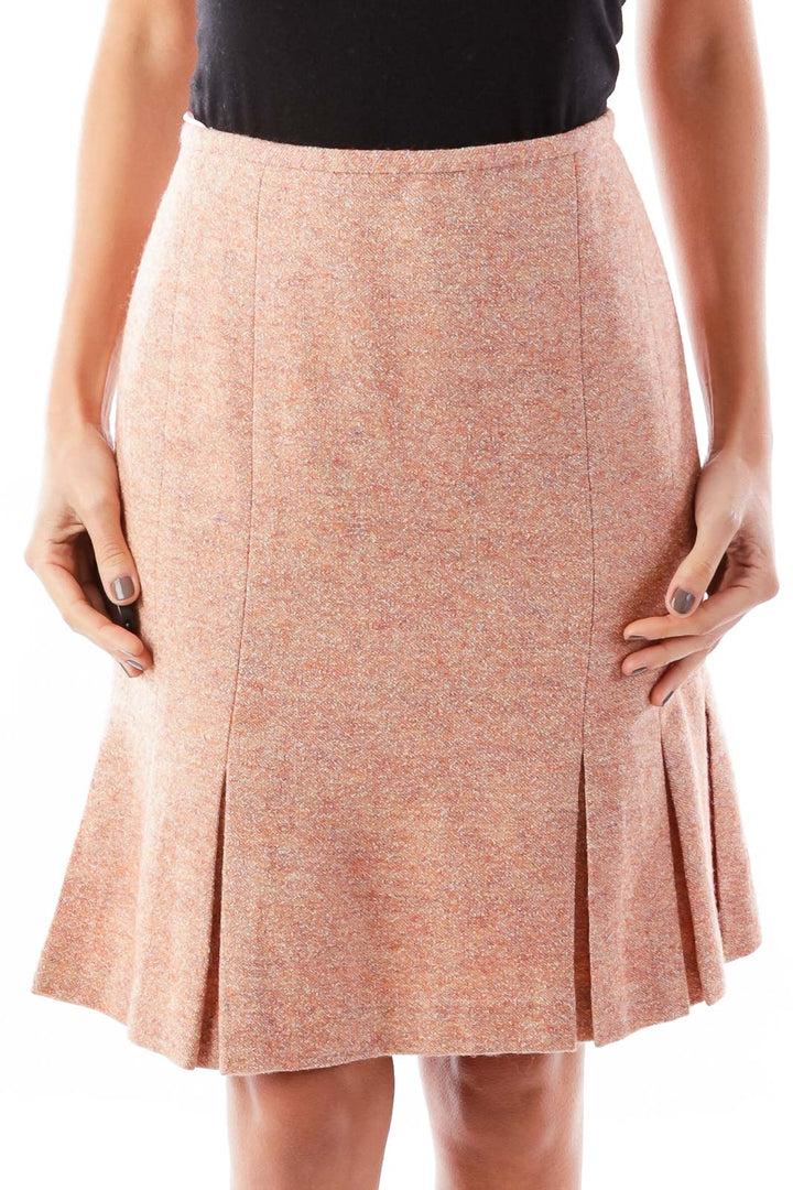 Peach Pink Wool Skirt