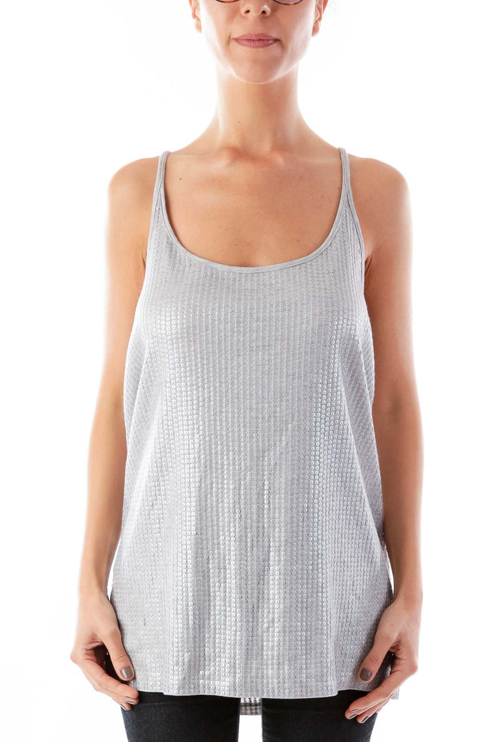 Silver & Gray Venal Top