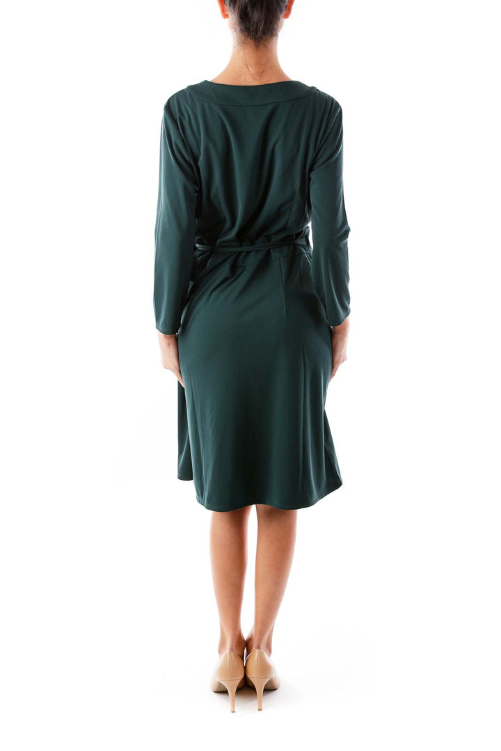 Dark Green Wrap Dress