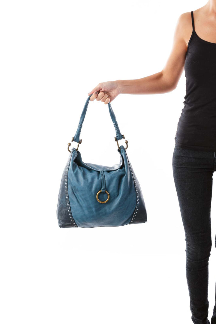 Blue Soft Shoulder Bag