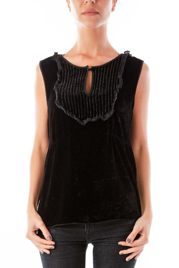 Black Velvet Sleeveless Top