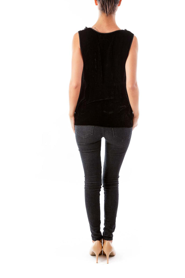 Black Velvet Sleeveless Top