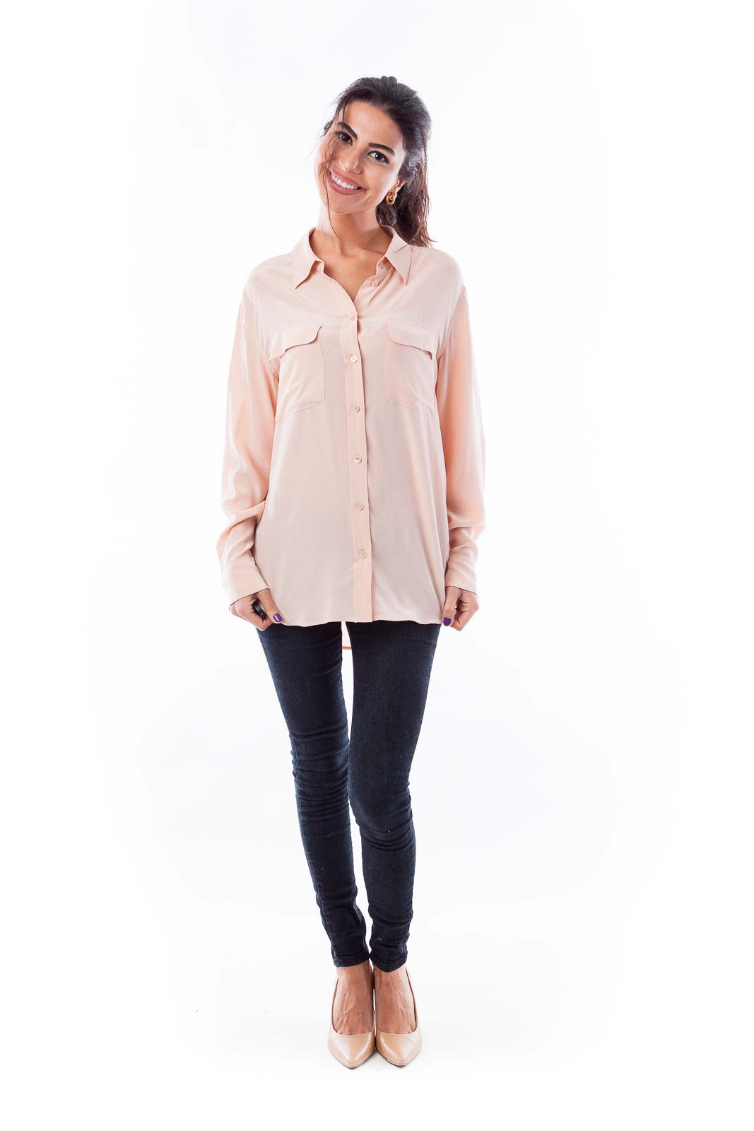 Peach Silk Top