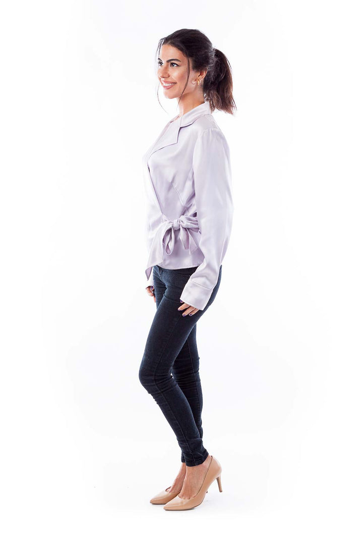 Light Purple Wrap Blouse