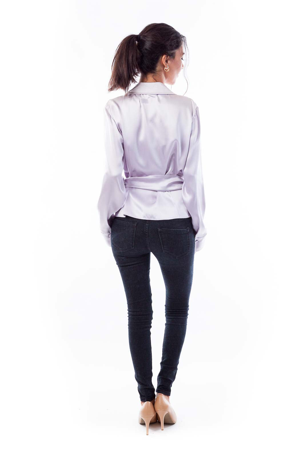 Light Purple Wrap Blouse