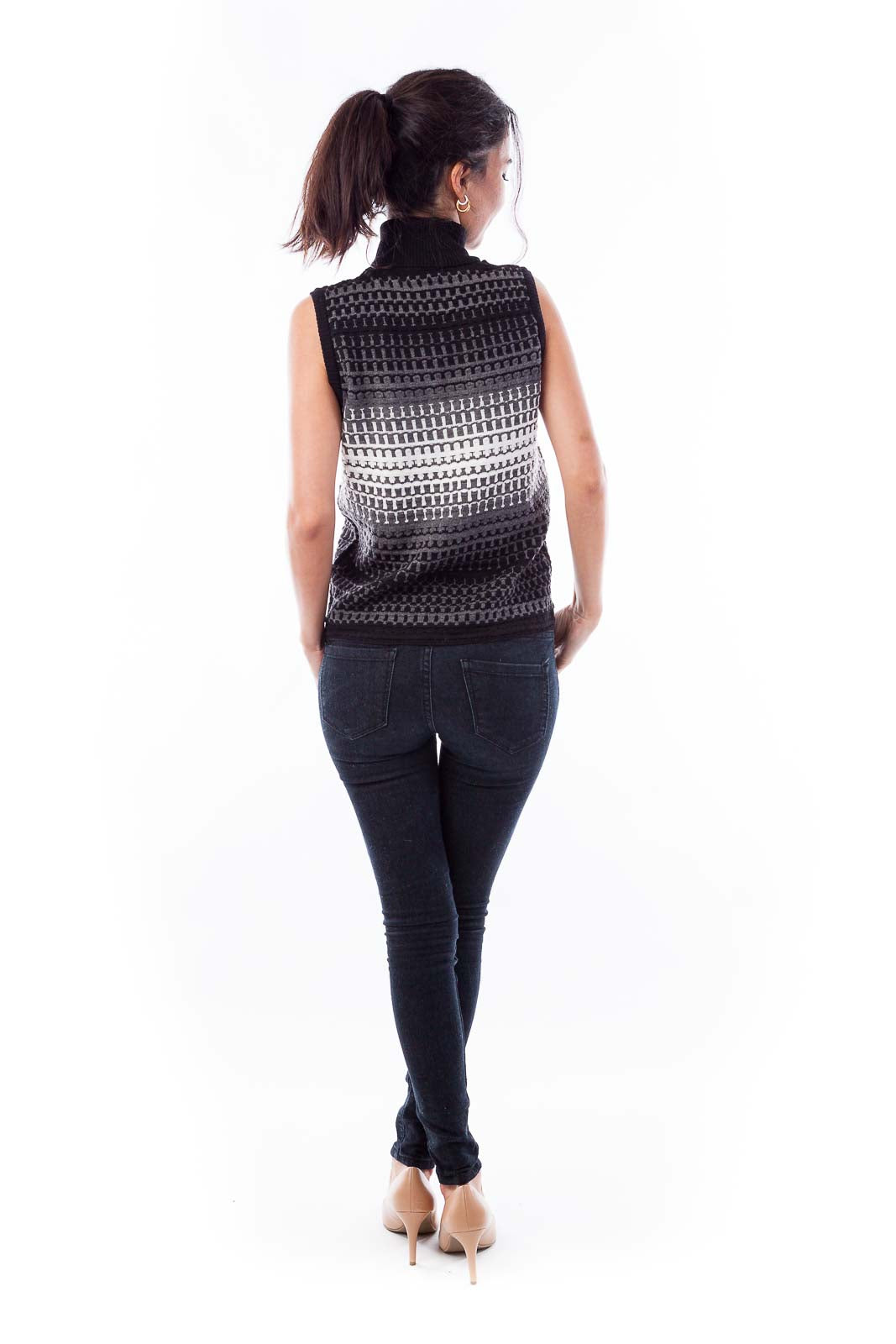 Gray and Black Knit Vest