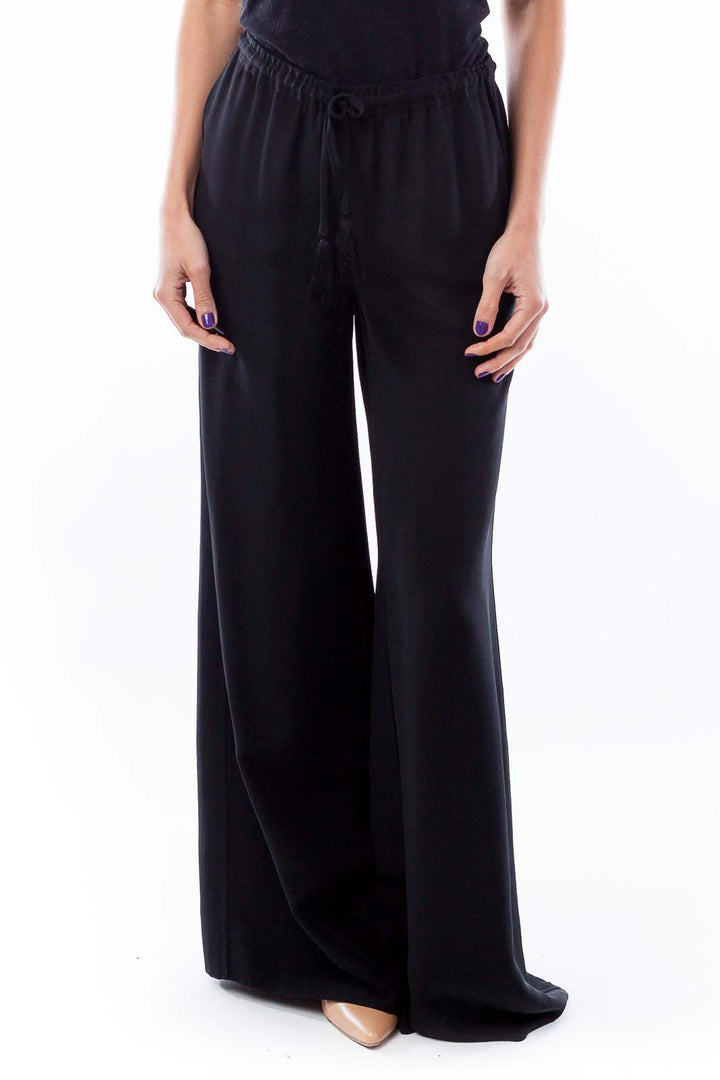 Black Drawstring Palazzo Pants