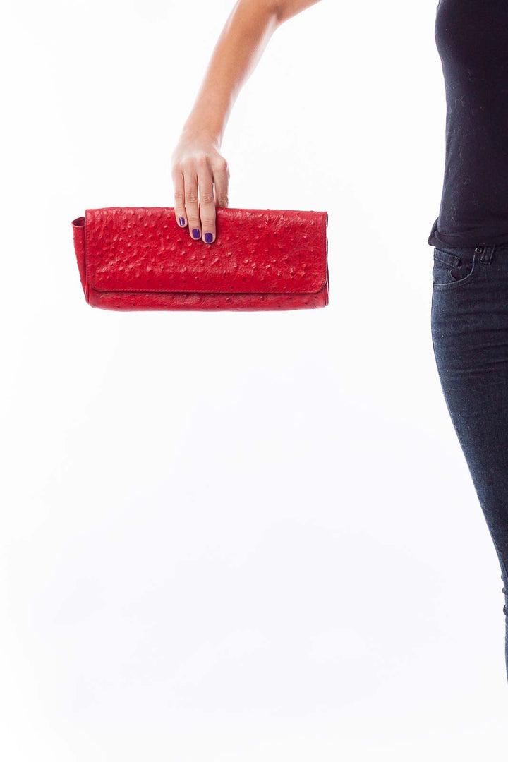 Red Leather Clutch