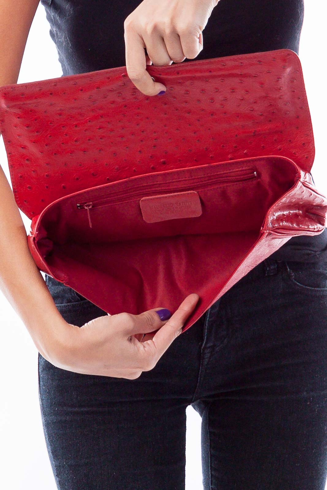 Red Leather Clutch