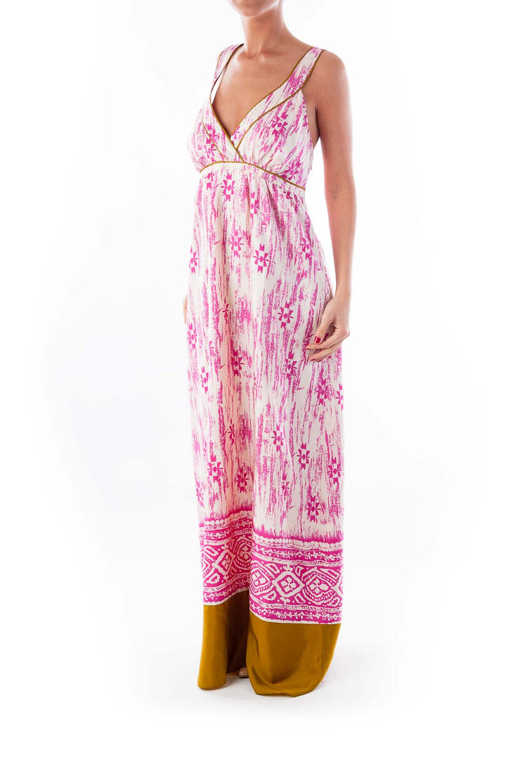 Pink & White Maxi Dress