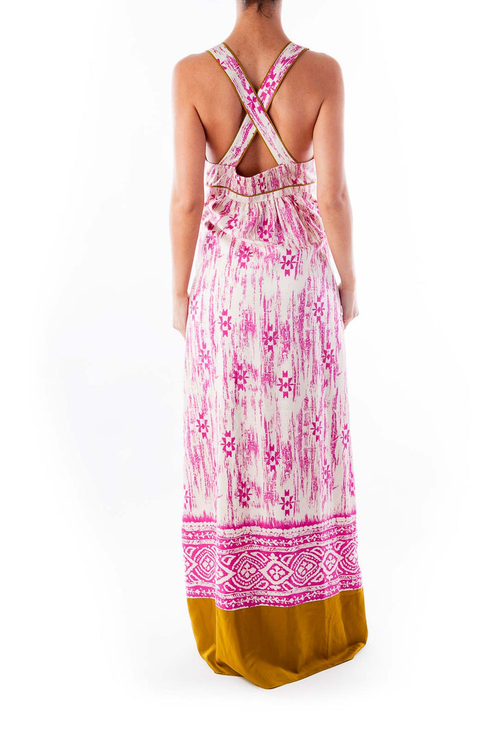 Pink & White Maxi Dress