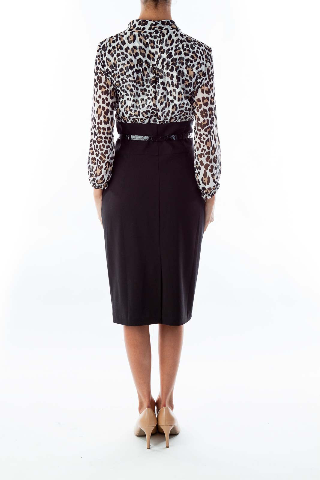 Leopard Print Belted Dress