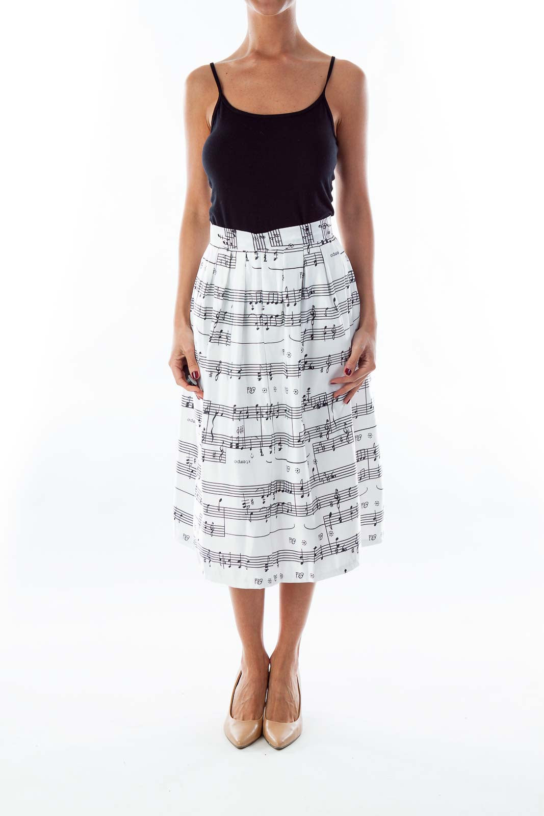 White  Music Note Skirt