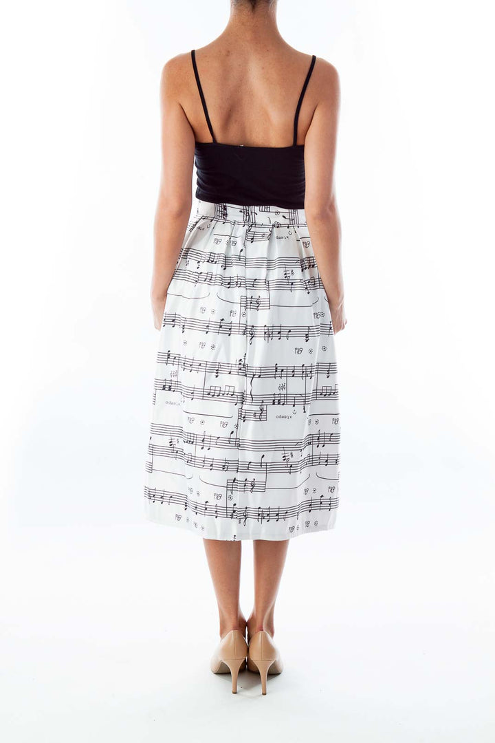 White  Music Note Skirt