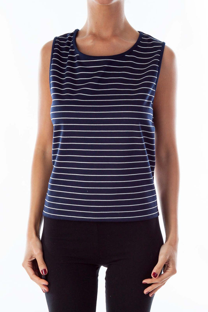 Navy Striped Top