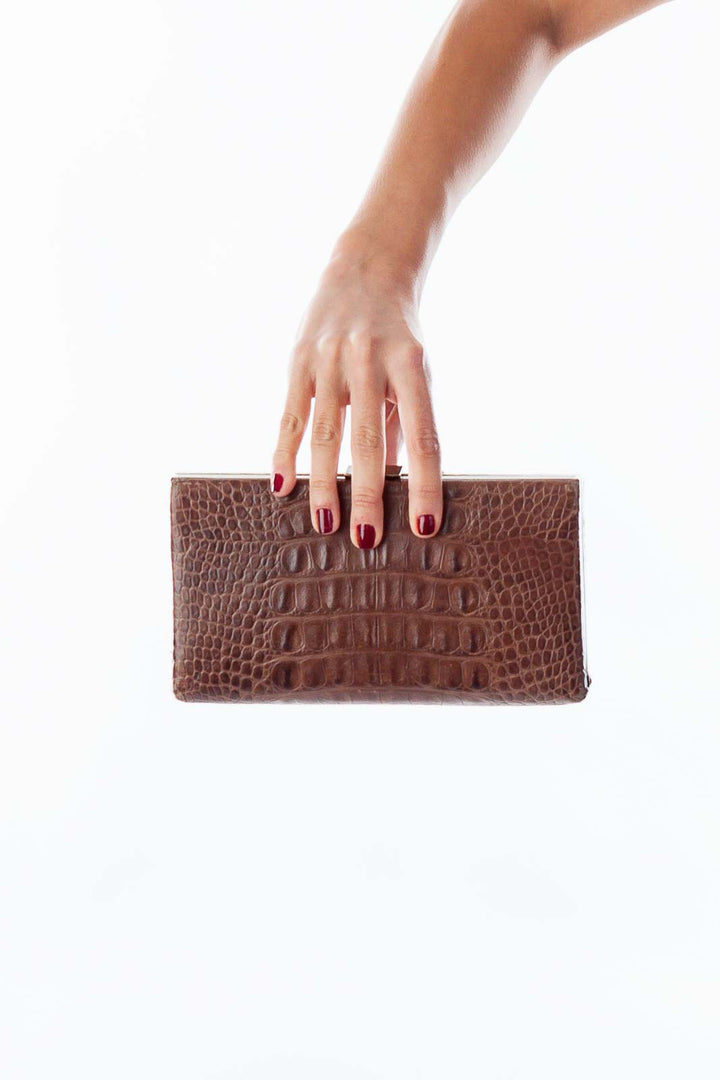 Brown Leather Clutch