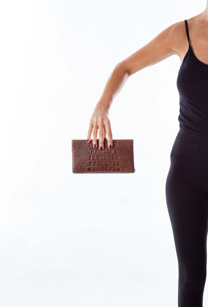 Brown Leather Clutch